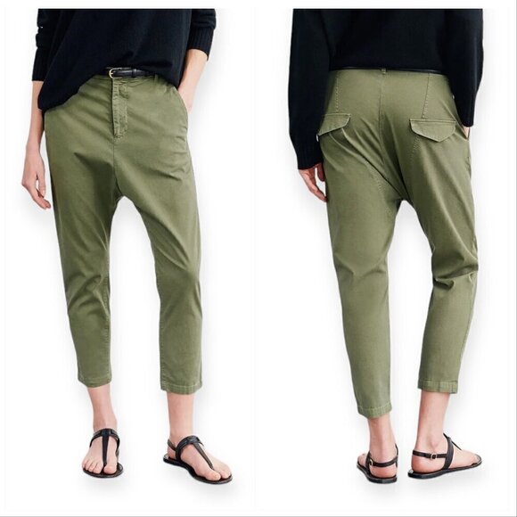 Nili Lotan Paris Drop Crotch Cropped Pants in Camo,‎  Size 2, New with tag - Picture 1 of 13